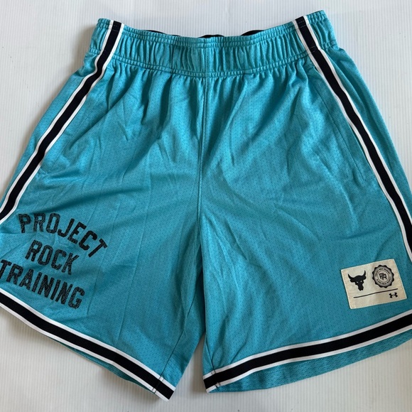 Under Armour Project Rock Training Men's Athletic Shorts - Blue Size M - Picture 1 of 9